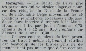 La Croix de la Corrèze, 1er novembre 1914. Archives municipales de Brive, 8 S 990.
