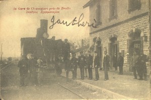 Gare de Chismutari près de Brallo (Grèce). Collecte 14-18. Carte postale, fonds Gérard Gautherie, 51 NUM.